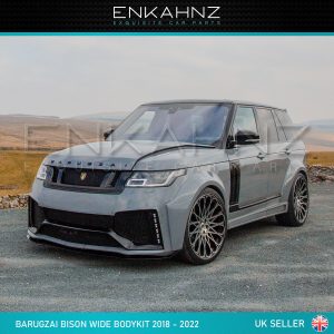 A Range Rover that is fitted with the Barugzai Bison Wide Arch Bodykit.