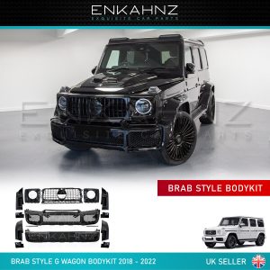 A G Wagon with the parts fitted to it, and all of the contents of the bodykit shown seperately.